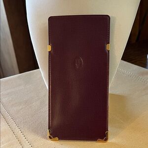 Cartier Burgundy Leather Eyeglass Case